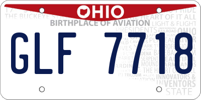 OH license plate GLF7718