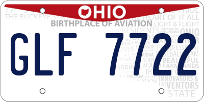 OH license plate GLF7722
