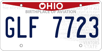 OH license plate GLF7723