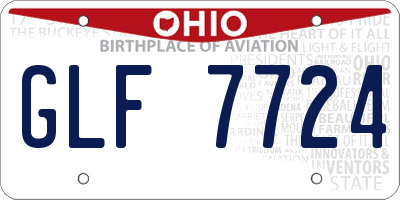 OH license plate GLF7724