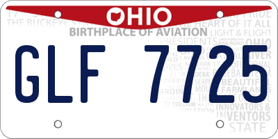 OH license plate GLF7725