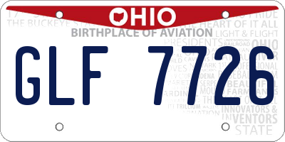 OH license plate GLF7726