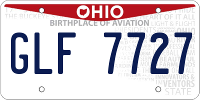 OH license plate GLF7727