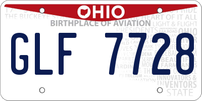 OH license plate GLF7728