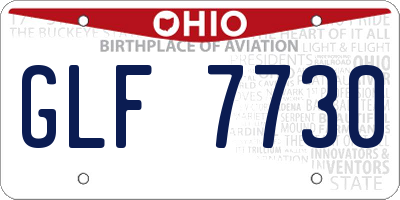 OH license plate GLF7730