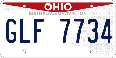 OH license plate GLF7734
