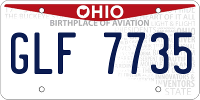 OH license plate GLF7735