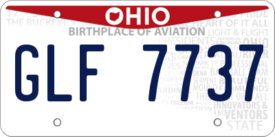 OH license plate GLF7737