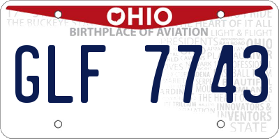 OH license plate GLF7743