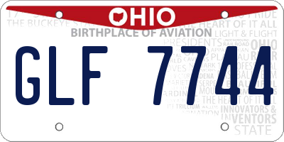 OH license plate GLF7744