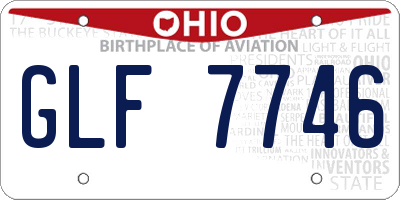 OH license plate GLF7746