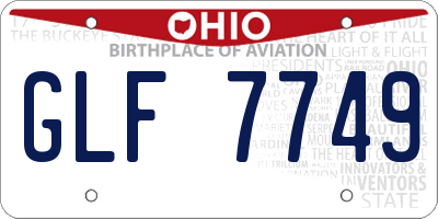 OH license plate GLF7749