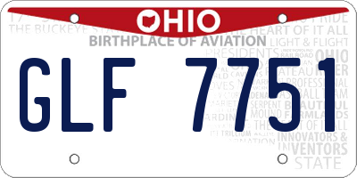 OH license plate GLF7751