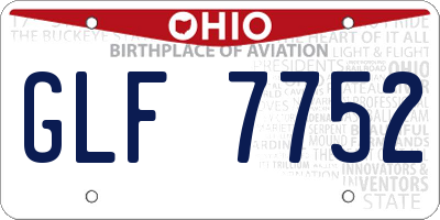 OH license plate GLF7752