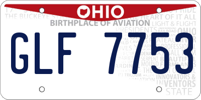 OH license plate GLF7753