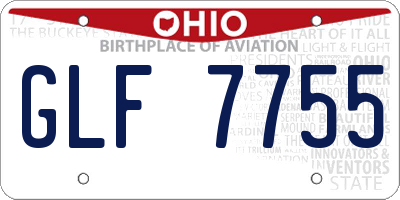 OH license plate GLF7755