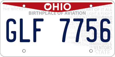 OH license plate GLF7756
