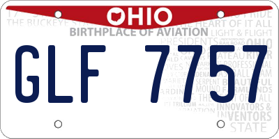 OH license plate GLF7757