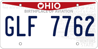 OH license plate GLF7762