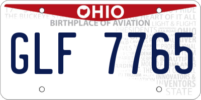 OH license plate GLF7765