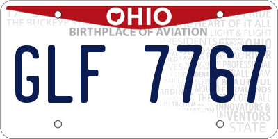 OH license plate GLF7767