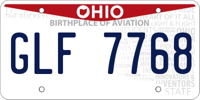 OH license plate GLF7768