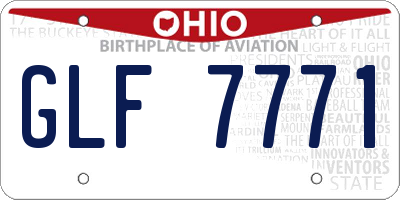 OH license plate GLF7771