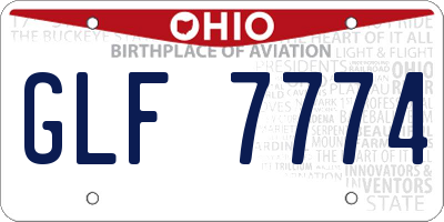 OH license plate GLF7774