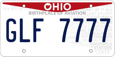 OH license plate GLF7777