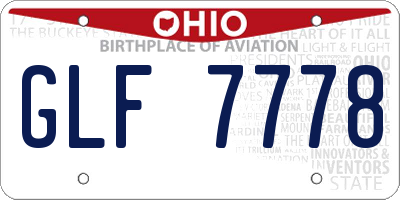 OH license plate GLF7778