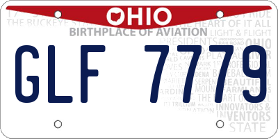OH license plate GLF7779