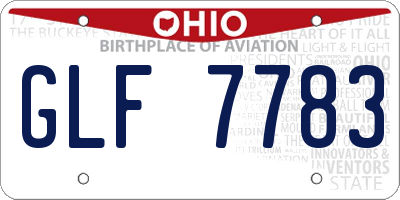 OH license plate GLF7783