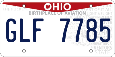 OH license plate GLF7785