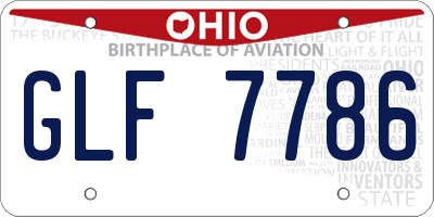 OH license plate GLF7786