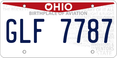 OH license plate GLF7787