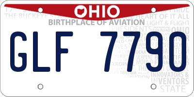 OH license plate GLF7790