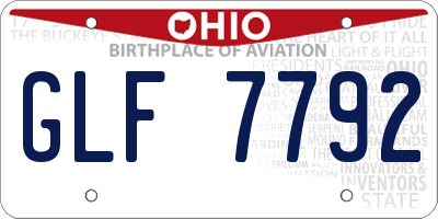 OH license plate GLF7792