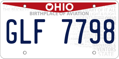 OH license plate GLF7798