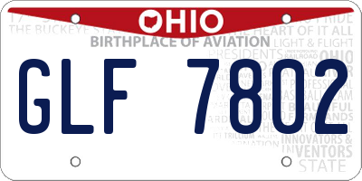 OH license plate GLF7802