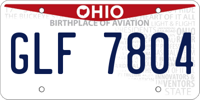 OH license plate GLF7804