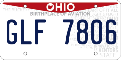 OH license plate GLF7806
