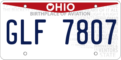 OH license plate GLF7807