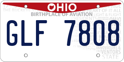 OH license plate GLF7808