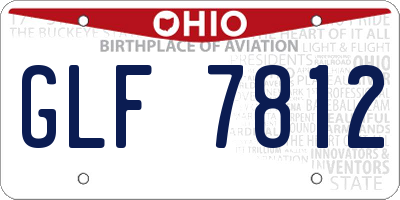 OH license plate GLF7812