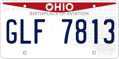 OH license plate GLF7813