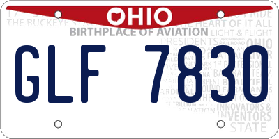 OH license plate GLF7830
