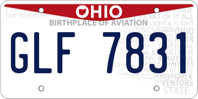 OH license plate GLF7831
