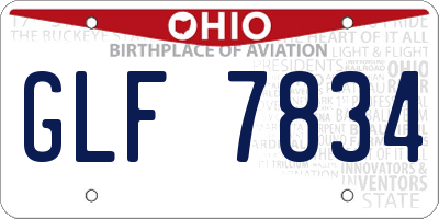 OH license plate GLF7834