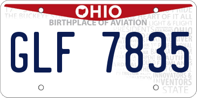 OH license plate GLF7835