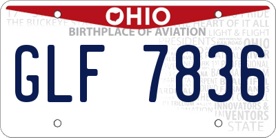 OH license plate GLF7836